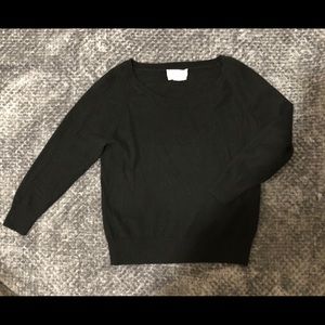 Everlane boat neck black cashmere sweater
